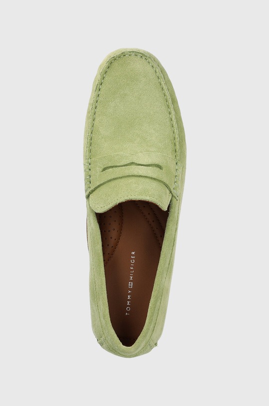Tommy Hilfiger mokasyny skórzane CASUAL HILFIGER SUEDE DRIVER zielony FM0FM04271