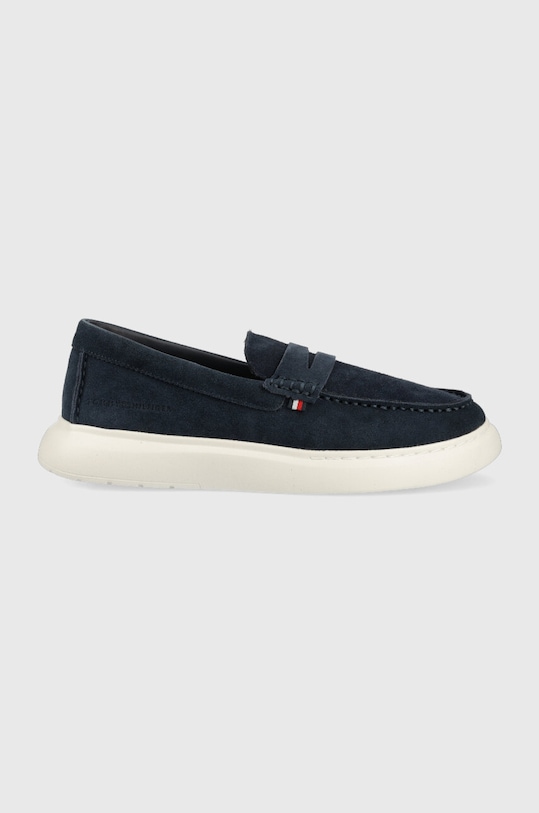 Tommy Hilfiger mokasyny zamszowe TOMMY HILFIGER HYBRID LOAFER skóra zamszowa granatowy FM0FM04440