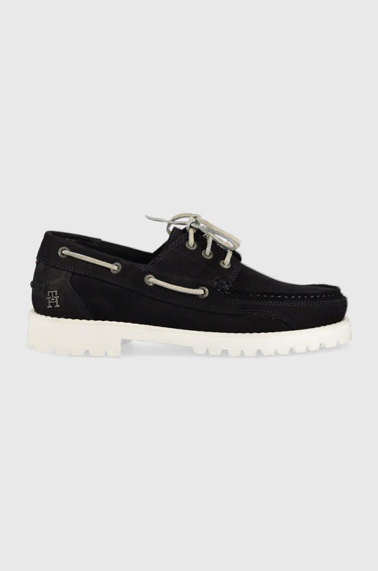 Mokasinke od brušene kože Tommy Hilfiger TH BOAT SHOE CLASSIC NUBUCK brušena koža mornarsko plava FM0FM04447