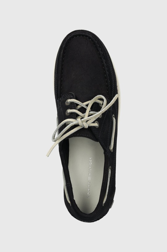 Mokasinke od brušene kože Tommy Hilfiger TH BOAT SHOE CLASSIC NUBUCK mornarsko plava FM0FM04447