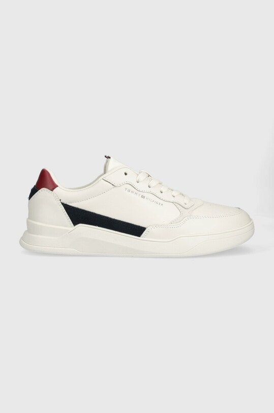 Δερμάτινα αθλητικά παπούτσια Tommy Hilfiger ELEVATED CUPSOLE LEATHER υφασμάτινο λευκό FM0FM04490
