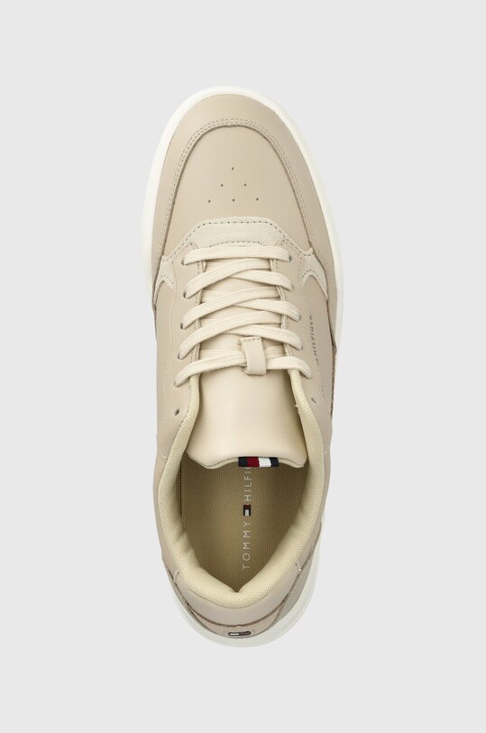 Tommy Hilfiger sneakers din piele ELEVATED CUPSOLE LEATHER bej FM0FM04490