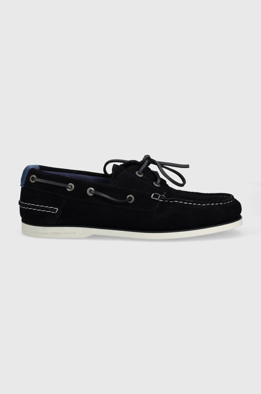 Mokasinke od brušene kože Tommy Hilfiger TH BOAT SHOE CORE SUEDE FM0FM04505 mornarsko plava SS24
