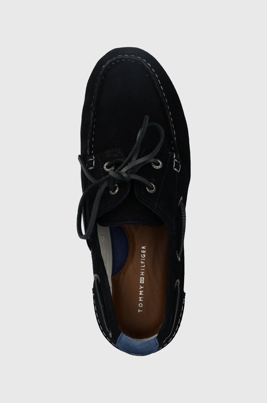 Mokasinke od brušene kože Tommy Hilfiger TH BOAT SHOE CORE SUEDE mornarsko plava FM0FM04505