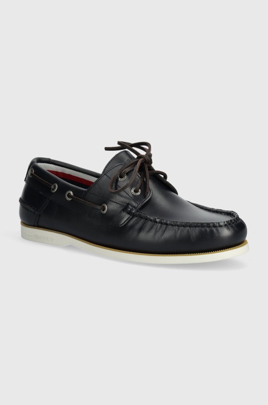 Tommy Hilfiger mokasyny skórzane TH BOAT SHOE CORE LEATHER skóra licowa granatowy FM0FM04506