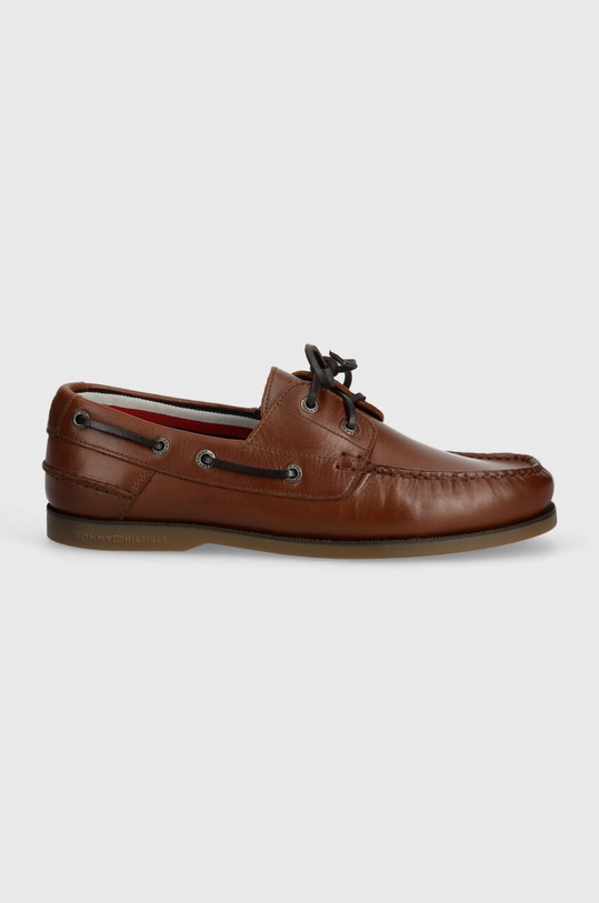 Tommy Hilfiger mokasyny skórzane TH BOAT SHOE CORE LEATHER FM0FM04506 brązowy SS24