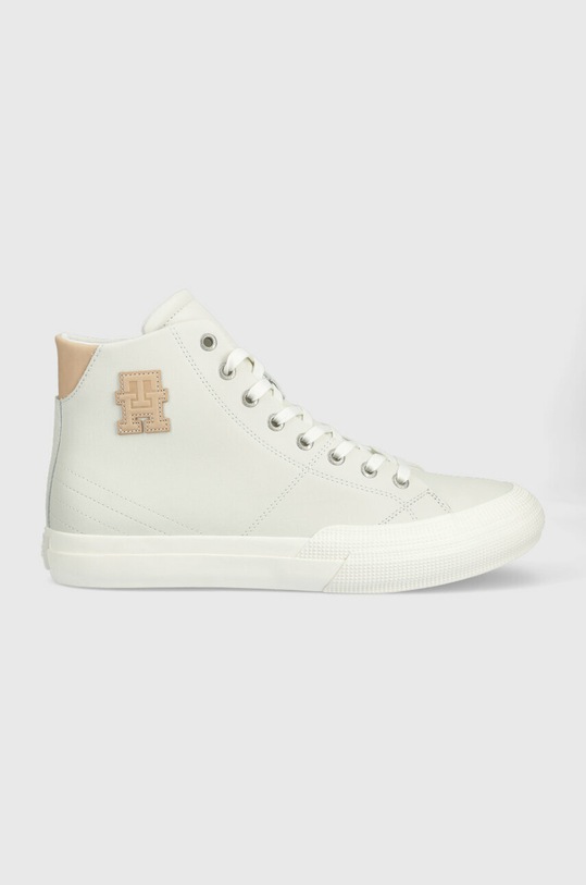 Tommy Hilfiger trampki skórzane TH HI VULC PREMIUM UNDYED tekstylny szary FM0FM04513