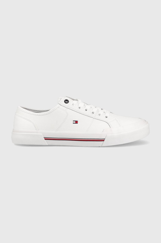 Kožne tenisice Tommy Hilfiger CORE CORPORATE VULC LEATHER bijela FM0FM04561