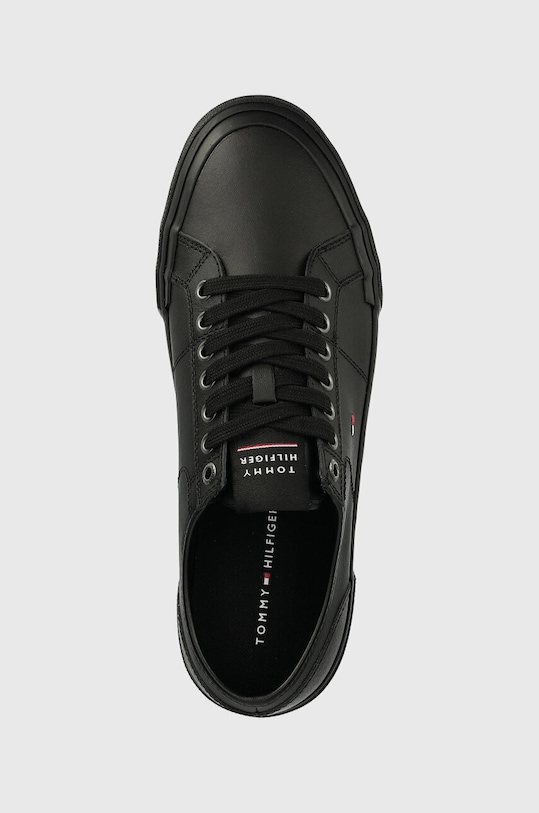Kožené tenisky Tommy Hilfiger CORE CORPORATE VULC LEATHER čierna FM0FM04561