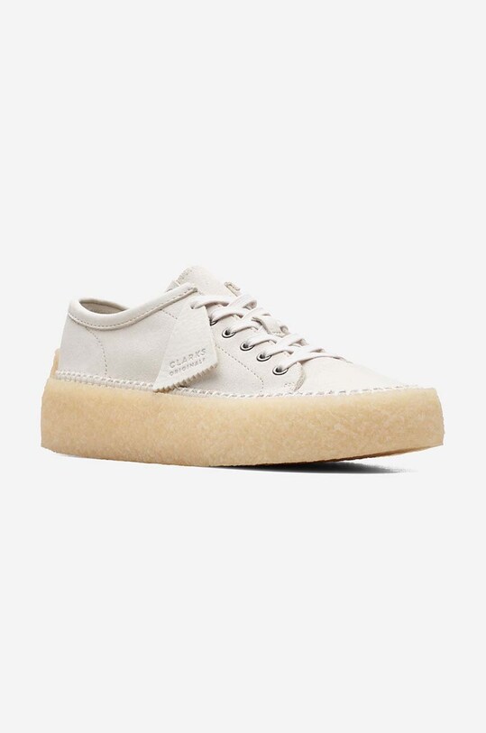 Clarks suede plimsolls Clarks Originals Caravan Low 26171746 white 26171746