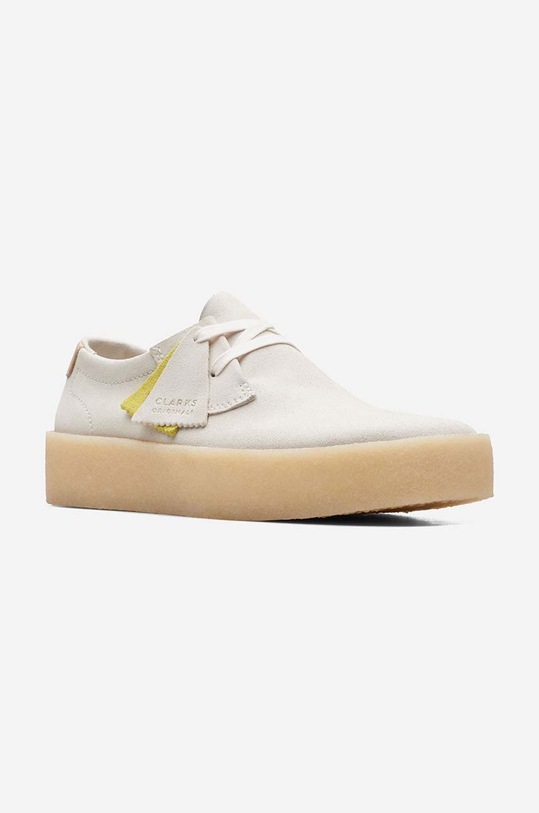Semišové tenisky Clarks Ashcott Cup biela 26172515