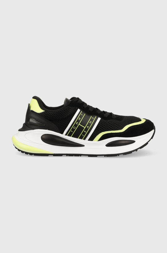 Tommy Jeans sneakersy TOMMY JEANS RUNNER skóra zamszowa czarny EM0EM01170