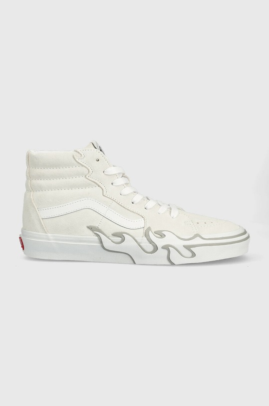 Vans velúr teniszcipő SK8-Hi Flame velúr bőr fehér VN0005UJWWW1