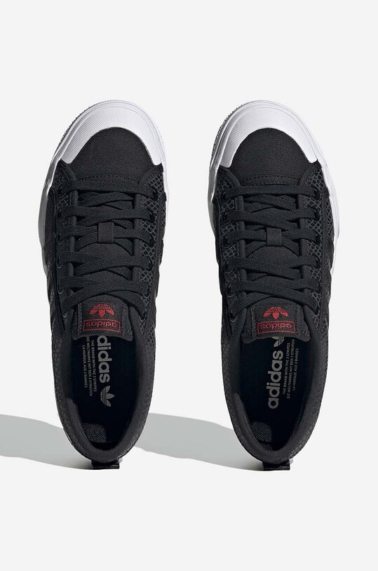 Kožené tenisky adidas Originals Nizza Platform W HQ1963 černá HQ1963