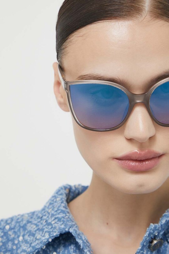 Guess okulary przeciwsłoneczne kocie oczy beżowy GU7748.6057X