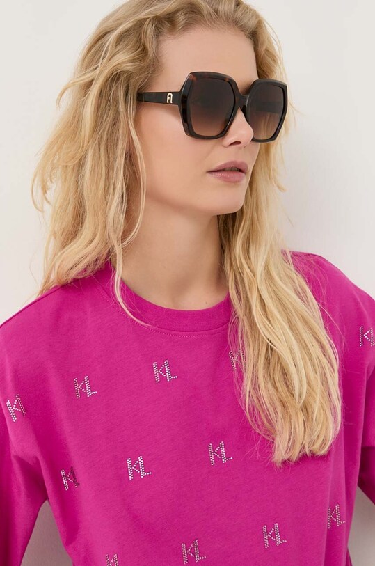 Furla okulary przeciwsłoneczne gradientowa brązowy SFU620.560706
