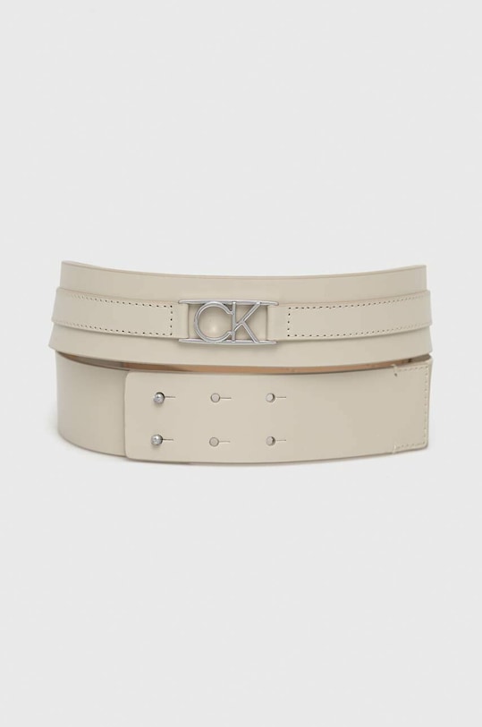 Calvin Klein pasek skórzany beżowy K60K610500.PPYX
