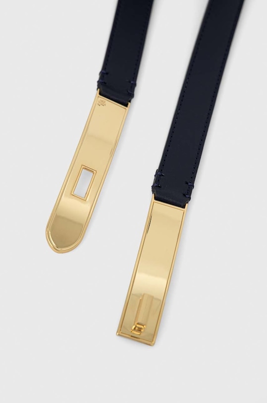 Akcesoria Lauren Ralph Lauren pasek skórzany 412873120 granatowy