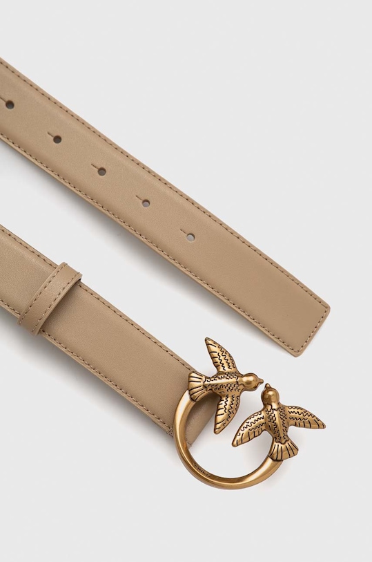 Doplňky Kožený pásek Pinko 100125.A0F1 béžová