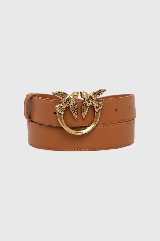 Pinko pasek skórzany brązowy 100125.A0F1