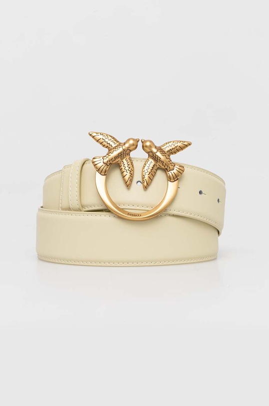 Pinko pasek skórzany żółty 100120.A0F1