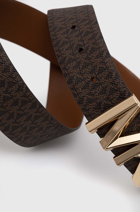 Двосторонній шкіряний ремінь MICHAEL Michael Kors 558818 коричневий AW24