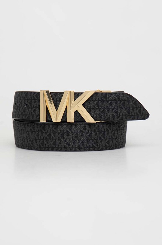 Двосторонній шкіряний ремінь MICHAEL Michael Kors чорний 558818