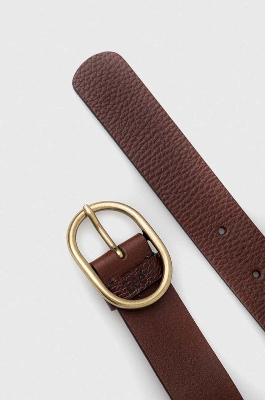 Lee pasek skórzany LP615024 brązowy SS23