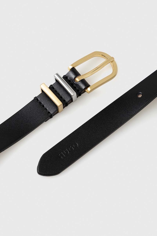 HUGO pasek skórzany 50470633 czarny SS23
