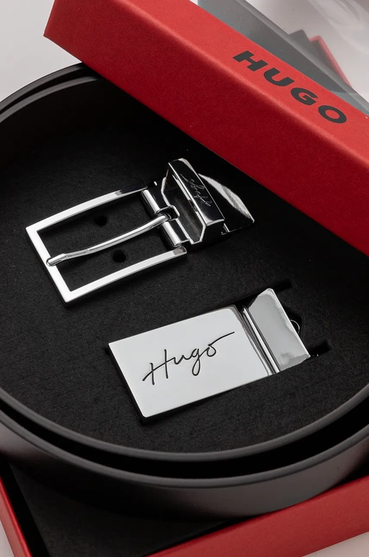 HUGO cintura in pelle nero 50486652