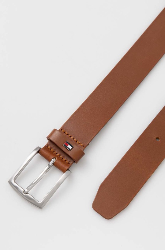 Kožený opasok Tommy Hilfiger AM0AM10660.PPYX hnedá SS23