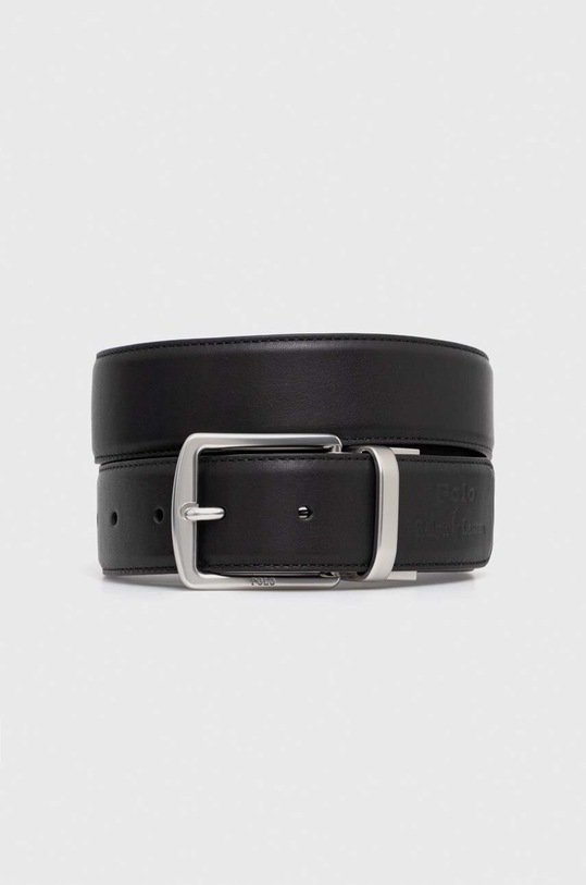Polo Ralph Lauren pasek i etui na karty skórzane 405880721 czarny AW23