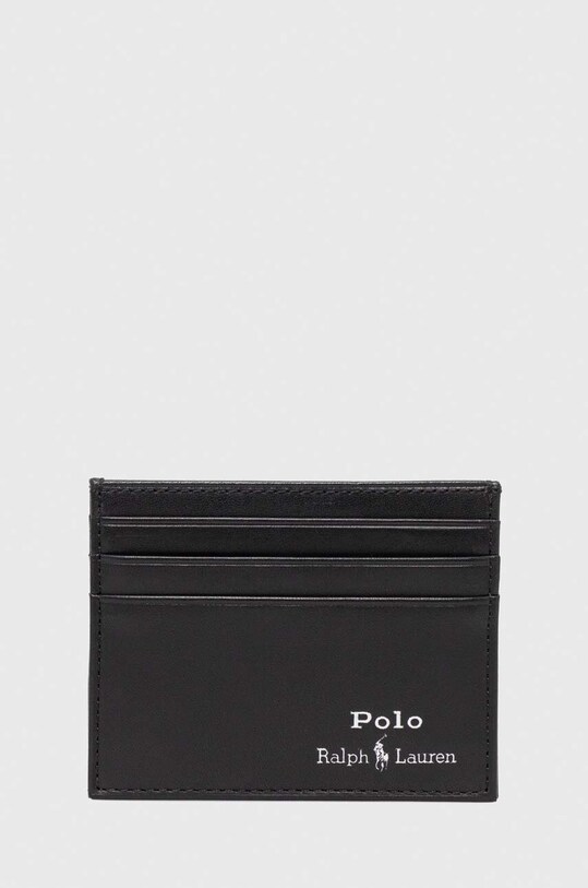 Шкіряний ремінь і чохол для карт Polo Ralph Lauren чорний 405880721