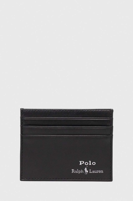 Polo Ralph Lauren pasek i etui na karty skórzane czarny 405880721