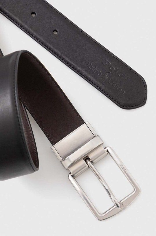 Polo Ralph Lauren pasek i etui na karty skórzane 405880721 czarny