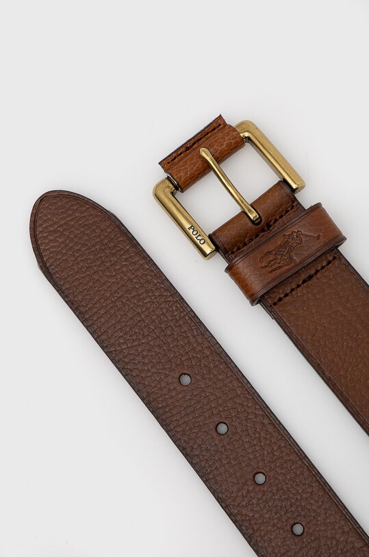 Шкіряний ремінь Polo Ralph Lauren 405898669 коричневий AW24