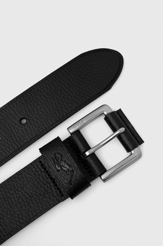 Шкіряний ремінь Polo Ralph Lauren 405898669 чорний AW24