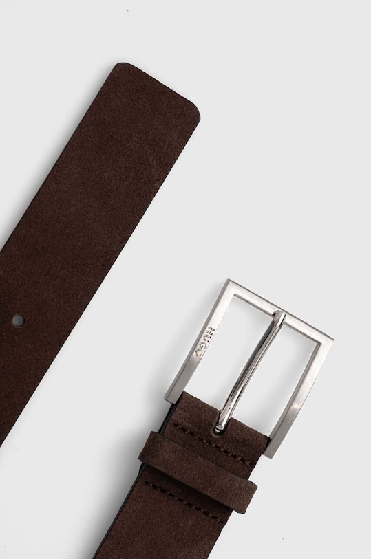 Semišový pásek HUGO Mirto_Sz35 50497455 hnědá AW24