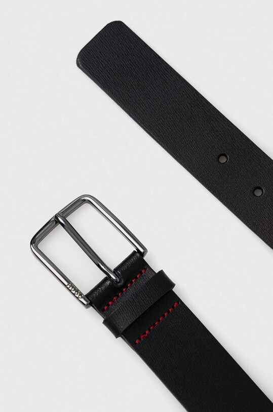 Kožený pásek HUGO 50491997 černá AW24