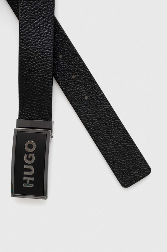 HUGO pasek skórzany 50492032 czarny AW23