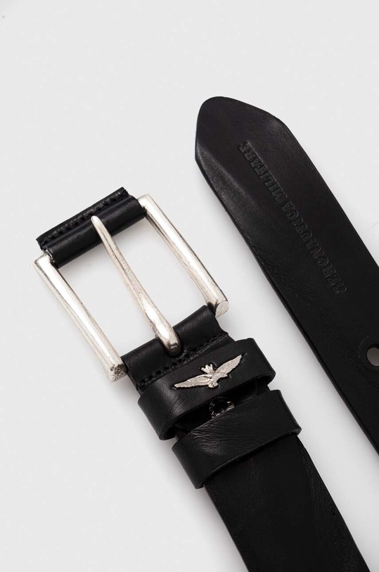 Kožený pásek Aeronautica Militare AM412 černá AW23