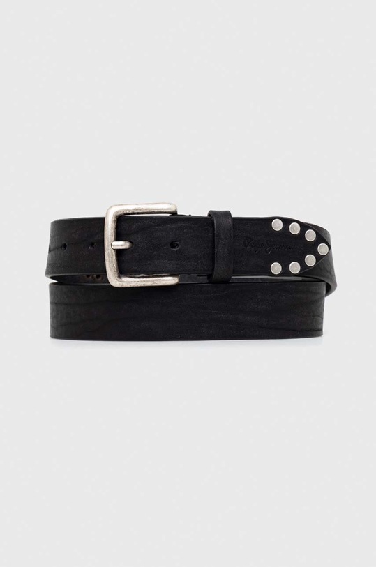 Pepe Jeans curea de piele Leroy negru PM021004.999