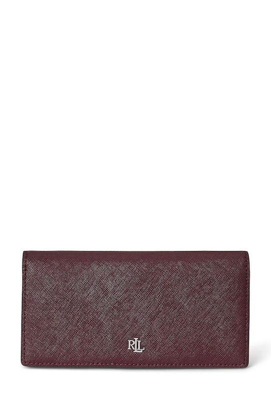 Kožená peňaženka Lauren Ralph Lauren usňová koža burgundské 432802917