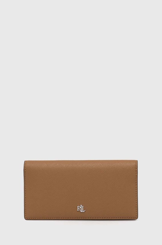 Δερμάτινο πορτοφόλι Lauren Ralph Lauren λείο δέρμα καφέ 432802917