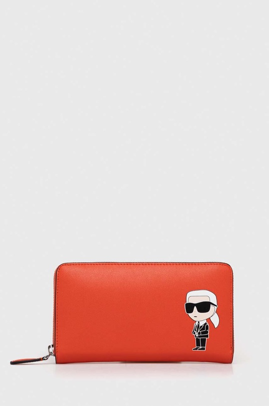 Karl Lagerfeld portfel skórzany drobny wzór czerwony 230W3213