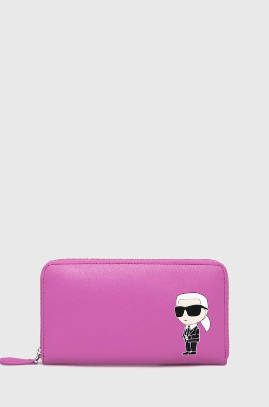 Karl Lagerfeld portfel skórzany różowy 230W3213