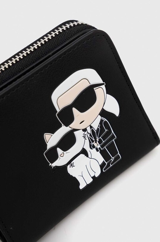 Шкіряний гаманець Karl Lagerfeld чорний 230W3215