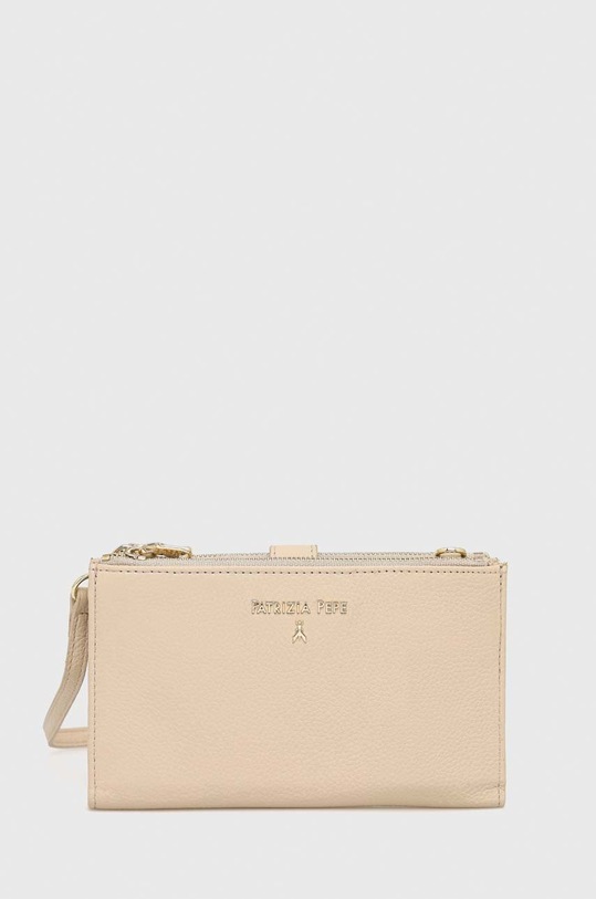 kožená peněženka Patrizia Pepe přírodní kůže béžová CQ9774.L001