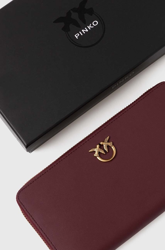 Pinko portfel skórzany bordowy 100250.A0F1