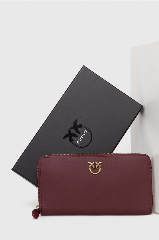 Pinko portfel skórzany 100250.A0F1 bordowy